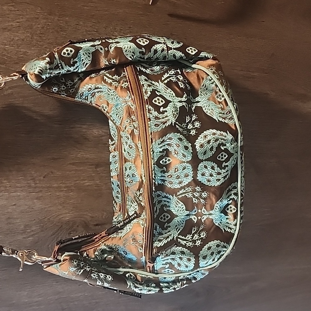 Petunia Pickle Bottom baby chic diaper bag nwot teal/brown vintage - Picture 3 of 11